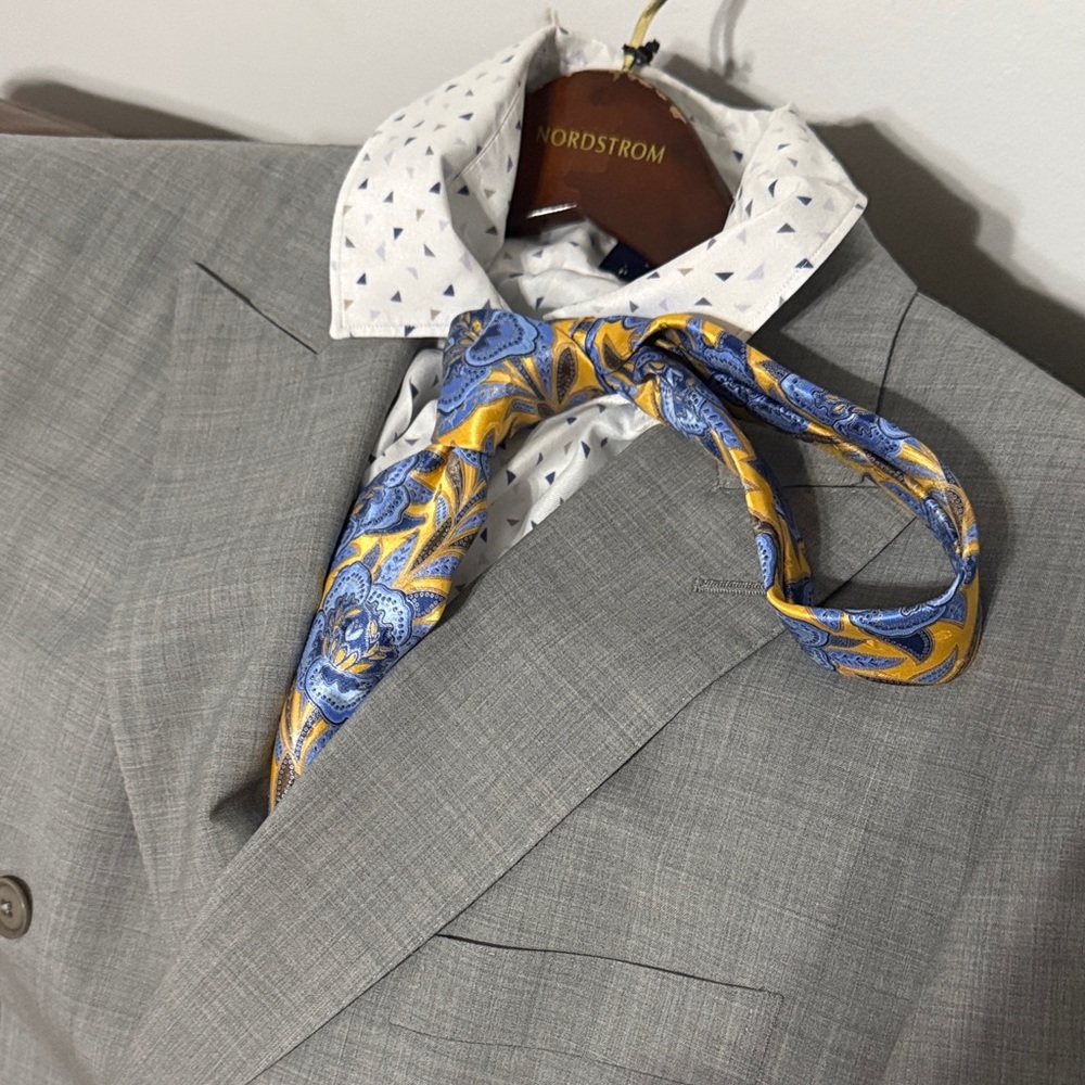 Zegna “quindicci” Elegant Blue and Yellow Tie